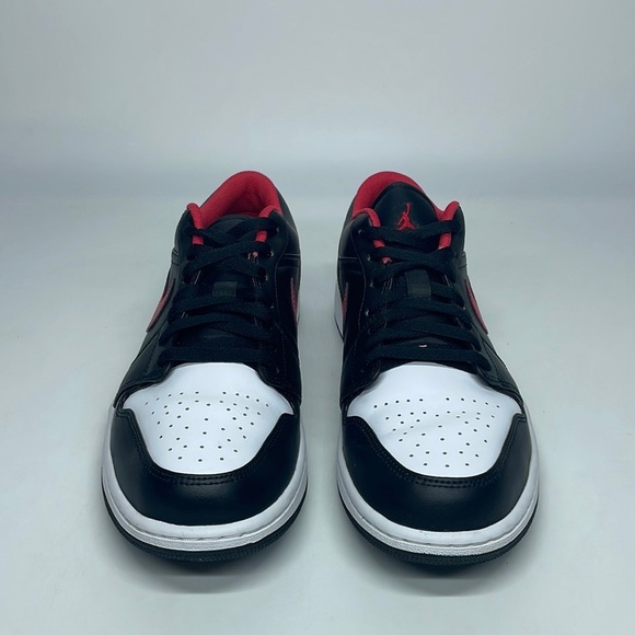Nike Men’s Air Jordan 1 Low Shoes Black/Fire Red/White 553558-063 NWOB - Picture 3 of 5